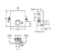 Picture of KWC F5SM2008 Selbstschluss-Einbaubatterie , Art.Nr. : 2030051034