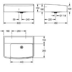 Picture of KWC SIRIUS ANMW323 Klassenzimmerbecken Beckenposition:rechts, Beckendesign:runde Ecken, Becken: Tiefe:280 mm, Art.Nr. : 2030006863