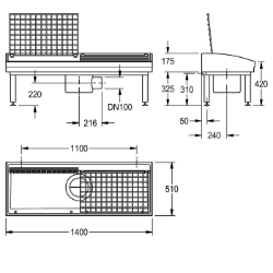 Picture of KWC SIRIUS SIRW721A Schuh- und Stiefelreinigungsanl Bürsten:optional, Rost:klappbar, Material:mineralischer Werkstoff, Art.Nr. : 2000102727