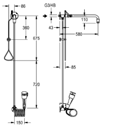 Picture of KWC FAID0011 Notduschkombination , Art.Nr. : 2030019221