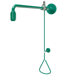 Picture of KWC FAID0007 Notdusche mit Zugstange Farbe:grün, Ausladung des Auslaufs:588 mm, Art Des Anschlusses:Wandanschluss, Art.Nr. : 2030019170