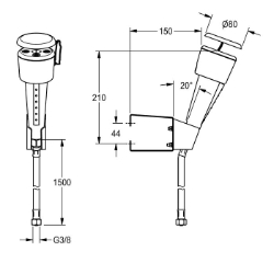 Picture of KWC FAID101 Augendusche Tropfschale:nein, Nennweite:DN 15, Art der Armatur:Wandbefestigung, Art.Nr. : 2000101101
