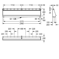 Picture of KWC CAMPUS CMPX555GE Reihenurinal Anschlussgröße:G 3/4 B, Material:Edelstahl, Materialtyp:1.4571 Chrom-Nickel-Molybdänst, Art.Nr. : 2030020117