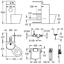 Picture of KWC HDTX806R Kombi-Unit Gehäusebreite:390 mm, Revisionstür-Paneel:ja, Bodenbefestigungsplatte:nein, Art.Nr. : 2000100958