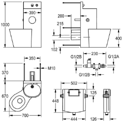 Picture of KWC HDTX805L Kombi-Unit Gehäusebreite:390 mm, Revisionstür-Paneel:ja, Bodenbefestigungsplatte:nein, Art.Nr. : 2000100953