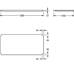 Picture of KWC MAXT140-70 Tablar zu Maxima Material:Edelstahl, Materialtyp:1.4301 Chromnickelstahl V2A, Materialstärke:1.2 mm, Art.Nr. : 2000057757
