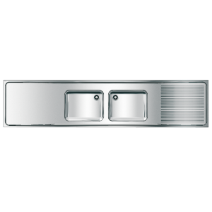 Picture of KWC MAXIMA MAXS222-260 Gewerbespüle Becken: Höhe:300 mm, Oberflächenbehandlung des Beckens:seidenmatt, Becken: Tiefe:400 mm, Art.Nr. : 2000057712