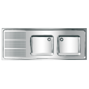 Picture of KWC MAXS217-160 Gewerbespüle Becken: Höhe:250 mm, Oberflächenbehandlung des Beckens:seidenmatt, Becken: Tiefe:400 mm, Art.Nr. : 2000057708