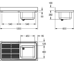 Picture of KWC MAXIMA MAXS117-120 Gewerbespüle Becken: Höhe:250 mm, Oberflächenbehandlung des Beckens:seidenmatt, Becken: Tiefe:400 mm, Art.Nr. : 2000057698