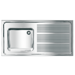 Picture of KWC MAXIMA MAXS112-120 Gewerbespüle Becken: Höhe:250 mm, Oberflächenbehandlung des Beckens:seidenmatt, Becken: Tiefe:400 mm, Art.Nr. : 2000057641