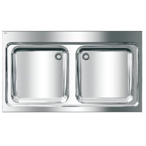 Picture of KWC MAXIMA MAXL200-120 Gewerbespüle Becken: Höhe:300 mm, Oberflächenbehandlung des Beckens:seidenmatt, Becken: Tiefe:500 mm, Art.Nr. : 2000057561