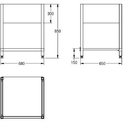 Picture of KWC MAXF70-70 Untergestell zu Maxima Material:Edelstahl, Materialtyp:1.4301 Chromnickelstahl V2A, Materialstärke:1 mm, Art.Nr. : 2000057126
