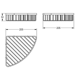 Picture of KWC MISX2009HP Eckkorb Wandmontage hochglanz Material:Edelstahl, Materialtyp:1.4301 Chromnickelstahl V2A, Gesamttiefe:205 mm, Art.Nr. : 2000106380