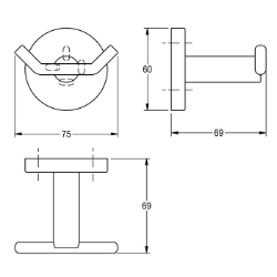 Picture of KWC FIRMUS FIRX0110HP Kleiderhaken doppelt Anzahl der Haken:2, Material:Edelstahl, Materialtyp:1.4301 Chromnickelstahl V2A, Art.Nr. : 2000106287
