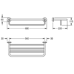 Picture of KWC FIRMUS FIRX012HP Doppelhandtuchablage Material:Edelstahl, Materialtyp:1.4301 Chromnickelstahl V2A, Gesamttiefe:220 mm, Art.Nr. : 2000106281