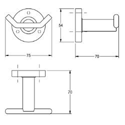 Picture of KWC MEDIUS MEDX0110HP Kleiderhaken doppelt Anzahl der Haken:2, Material:Edelstahl, Materialtyp:1.4301 Chromnickelstahl V2A, Art.Nr. : 2000106261