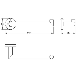 Picture of KWC MEDIUS MEDX004HP Handtucharm Material:Edelstahl, Materialtyp:1.4301 Chromnickelstahl V2A, Gesamttiefe:70 mm, Art.Nr. : 2000106247