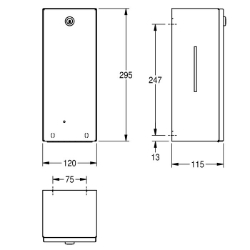 Picture of KWC RODAN RODX627H Desinfektionsmittelspender Füllmenge:800, Füllmenge Me:ml, Schloss:Zylinderschloss, Art.Nr. : 2030062868