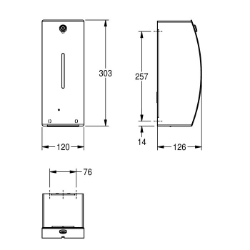 Picture of KWC STRATOS STRX627 Desinfektionsmittelspender Füllmenge:800, Füllmenge Me:ml, Schloss:Zylinderschloss, Art.Nr. : 2030062519