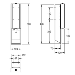 Picture of KWC EXOS. EXOS616EW Schaumseifenspender Füllmenge:650, Füllmenge Me:ml, Schloss:Zylinderschloss, Art.Nr. : 2030034666