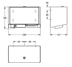 Picture of KWC EXOS. EXOS676B WC-Doppelrollenhalter Maximale Tiefe/Durchmesser Verbrauchsmaterial:120 mm, Maximale Breite Verbrauchsmaterial:100 mm, Füllmenge:2, Art.Nr. : 2030034645