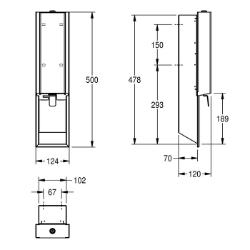 Picture of KWC EXOS. EXOS618EX Seifenspender Füllmenge:0.8, Füllmenge Me:Liter, Schloss:Zylinderschloss, Art.Nr. : 2030034637