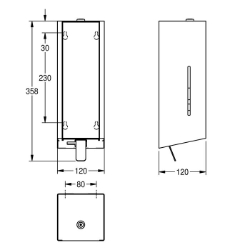 Picture of KWC EXOS. EXOS616X Schaumseifenspender Füllmenge:650, Füllmenge Me:ml, Schloss:Zylinderschloss, Art.Nr. : 2030022945