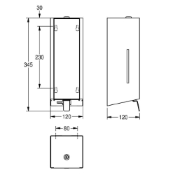 Picture of KWC EXOS. EXOS618X Seifenspender Füllmenge:0.8, Füllmenge Me:Liter, Schloss:Zylinderschloss, Art.Nr. : 2030022939