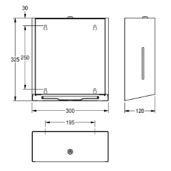 Picture of KWC EXOS. EXOS600X Papierhandtuchspender Füllmenge:400, Füllmenge Me:Handtücher, Schloss:Zylinderschloss, Art.Nr. : 2030022933