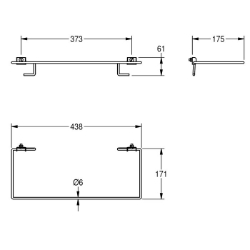 Picture of KWC RODAN E-RODX607 Sackhalterung Material:Edelstahl, Materialtyp:1.4301 Chromnickelstahl V2A, Materialstärke:0.8 mm, Art.Nr. : 2000101350