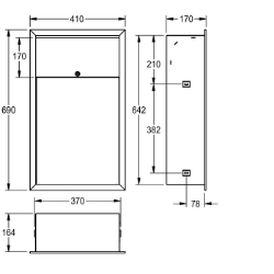 Picture of KWC RODAN RODX605EE Abfallbehälter Sackhalterung:optional, Füllvolumen:23 Liter, Klappe:nein, Art.Nr. : 2000101344