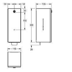 Picture of KWC RODAN RODX616 Schaumseifenspender Füllmenge:650, Füllmenge Me:ml, Schloss:Zylinderschloss, Art.Nr. : 2000101222