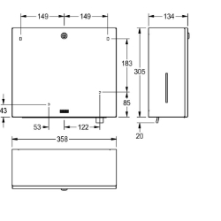 Picture of KWC RODAN RODX601 Papierhandtuch- und Seifenspende Kombinationsteil 1:Papierhandtuchspender, Kombinationsteil 2:Seifenspender, Füllmenge 1:400, Art.Nr. : 2000101221