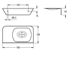 Picture of KWC CHRX644 Seifenablage Material:Edelstahl, Materialtyp:1.4301 Chromnickelstahl V2A, Materialstärke:2 mm, Art.Nr. : 2000100804
