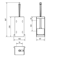 Picture of KWC RODAN RODX687 WC-Bürstenhalter Bürstenfarbe:weiss, Material:Edelstahl, Materialtyp:1.4301 Chromnickelstahl V2A, Art.Nr. : 2000100000