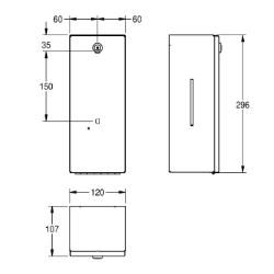 Picture of KWC RODAN RODX625 Seifenspender Füllmenge:800, Füllmenge Me:ml, Schloss:Zylinderschloss, Art.Nr. : 2000090070