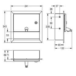 Picture of KWC RODAN RODX619E Seifenspender Füllmenge:1, Füllmenge Me:Liter, Schloss:Zylinderschloss, Art.Nr. : 2000090069