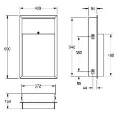Picture of KWC RODAN RODX605E Abfallbehälter Sackhalterung:nein, Füllvolumen:23 Liter, Klappe:nein, Art.Nr. : 2000090062