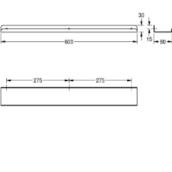Picture of KWC HEAVY-DUTY TA600HD Ablage Material:Edelstahl, Materialtyp:1.4301 Chromnickelstahl V2A, Materialstärke:2 mm, Art.Nr. : 2000090054