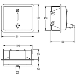 Picture of KWC STRATOS STRX619E Seifenspender Füllmenge:1, Füllmenge Me:Liter, Schloss:Zylinderschloss, Art.Nr. : 2000057385