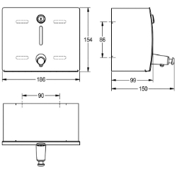 Picture of KWC STRATOS STRX619 Seifenspender Füllmenge:1, Füllmenge Me:Liter, Schloss:Zylinderschloss, Art.Nr. : 2000057382