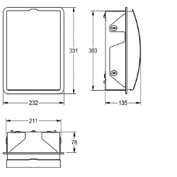 Picture of KWC STRATOS STRX611E Abfallbehälter für Damenbinden Sackhalterung:nein, Füllvolumen:3.8 Liter, Klappe:ja, Art.Nr. : 2000057376