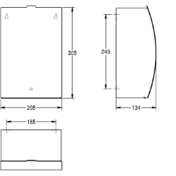 Picture of KWC STRATOS STRX611 Abfallbehälter für Damenbinden u Sackhalterung:nein, Füllvolumen:3.8 Liter, Klappe:ja, Art.Nr. : 2000057375