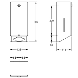 Picture of KWC RODAN RODX677 Toilettenpapierspender Füllmenge:500, Füllmenge Me:Stücke, Schloss:Zylinderschloss, Art.Nr. : 2030066921