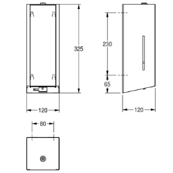 Picture of KWC EXOS. EXOS627X Desinfektionsmittelspender Füllmenge:800, Füllmenge Me:ml, Schloss:Zylinderschloss, Art.Nr. : 2030062512