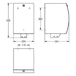 Picture of KWC STRATOS STRX635B Papierrollenbox Füllmenge:190, Füllmenge Me:mm Durchmesser, Schloss:Zylinderschloss, Art.Nr. : 2030025051