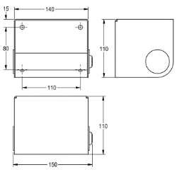 Picture of KWC HEAVY-DUTY HDTX0001 WC-Rollenhalter Maximale Tiefe/Durchmesser Verbrauchsmaterial:150 mm, Maximale Breite Verbrauchsmaterial:130 mm, Füllmenge:1, Art.Nr. : 2030005623