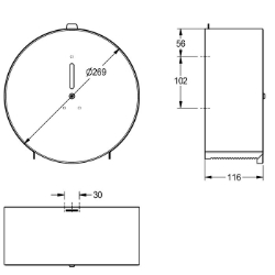 Picture of KWC CHRX669 WC-Großrollenhalter Jumbo Maximale Tiefe/Durchmesser Verbrauchsmaterial:260 mm, Maximale Breite Verbrauchsmaterial:105 mm, Füllmenge:1, Art.Nr. : 2000060983