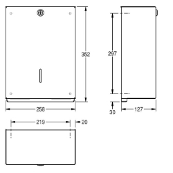 Picture of KWC HEAVY-DUTY TD350 Papierhandtuchspender Füllmenge:500, Füllmenge Me:Handtücher, Schloss:Sicherheitsspindelschloss, Art.Nr. : 2000057407