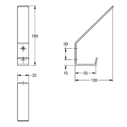 Picture of KWC CHRX690 Kleiderhaken Anzahl der Haken:2, Material:Edelstahl, Materialtyp:1.4301 Chromnickelstahl V2A, Art.Nr. : 2000057150